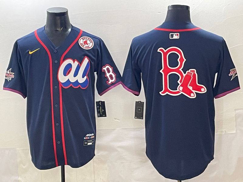 Men 2025 Boston Red Sox Blank Drak Blue All star Nike MLB Jersey style 04->boston red sox->MLB Jersey